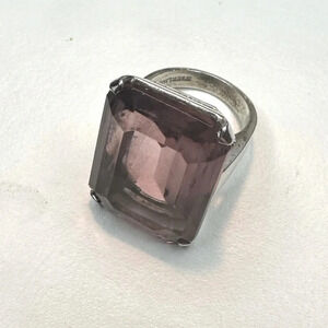 Vintage‎ Sterling Silver Synthetic Purple Sapphire. Great Cocktail Ring